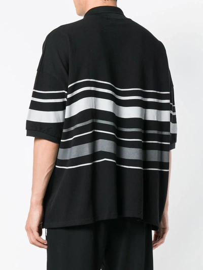 Shop Yuiki Shimoji Oversize Striped Polo Shirt In Black