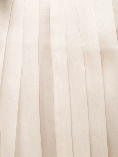 Shop Fendi Asymmetric Pleated Skirt In Neutrals