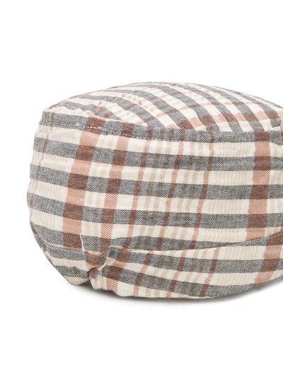 Message In The Bottle Basquiat Check Print Cap In Neutrals