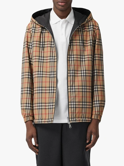 Shop Burberry Reversible Vintage Check Jacket In Neutrals