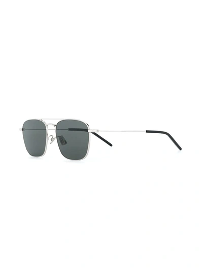 Shop Saint Laurent 309 Pilot-frame Sunglasses In Silver