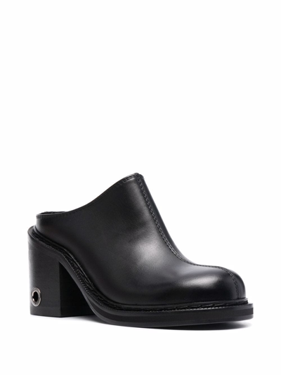 Shop Sunnei Leather 95mm Heeled Mules In Black