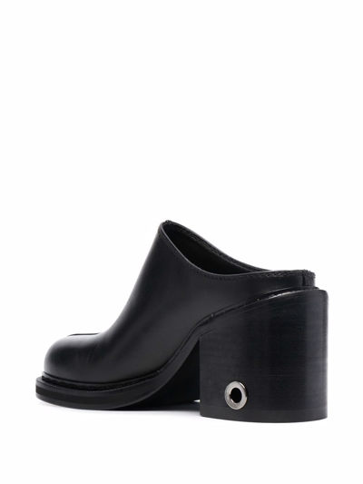 Shop Sunnei Leather 95mm Heeled Mules In Black