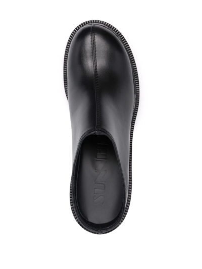 Shop Sunnei Leather 95mm Heeled Mules In Black