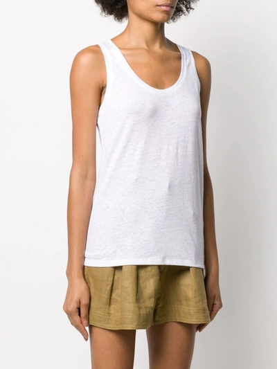 Majestic Basic Soft Touch Scoop-neck Tank In White