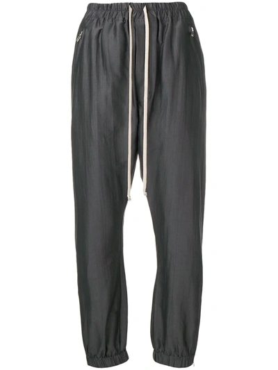 Shop Rick Owens Drop Crotch Track Trousers In Grey