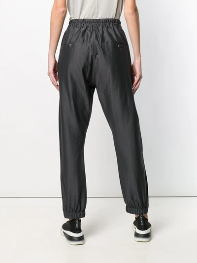 Shop Rick Owens Drop Crotch Track Trousers In Grey