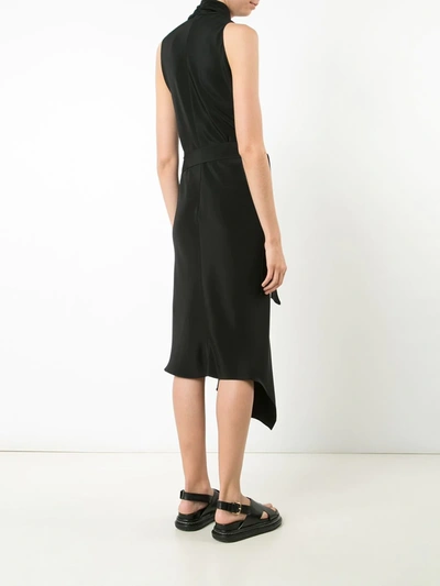 Shop Peter Cohen Victor Wrap-style Silk Dress In Black