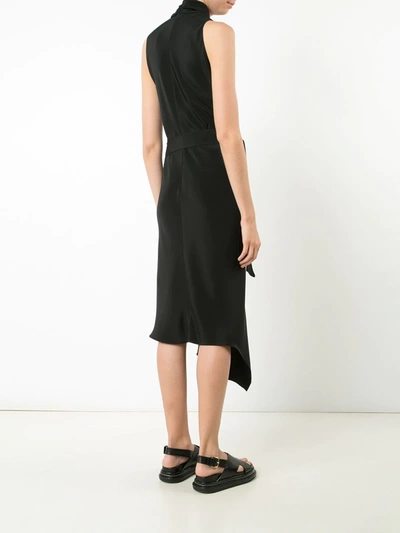 Peter Cohen Victor Wrap-style Silk Dress In Black