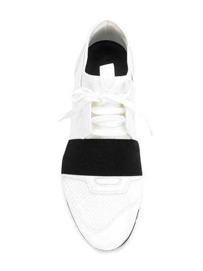 Shop Balenciaga Race Runner Sneakers In White