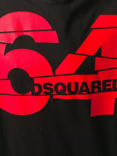 Shop Dsquared2 64 Logo Printed T-shirt In 900 Black