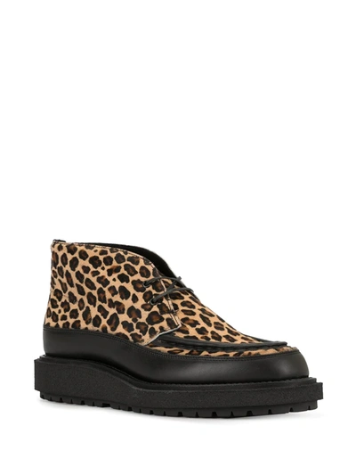 Shop Sacai Leopard Print Boots In Brown