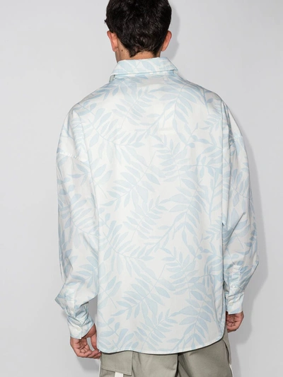 Shop Jacquemus Le Jean Leaf-print Shirt In Weiss