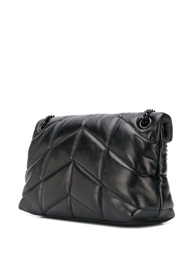 Shop Saint Laurent Small Loulou Puffer Shoulder Bag In Black