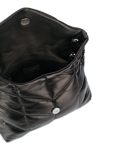 Shop Saint Laurent Small Loulou Puffer Shoulder Bag In Black