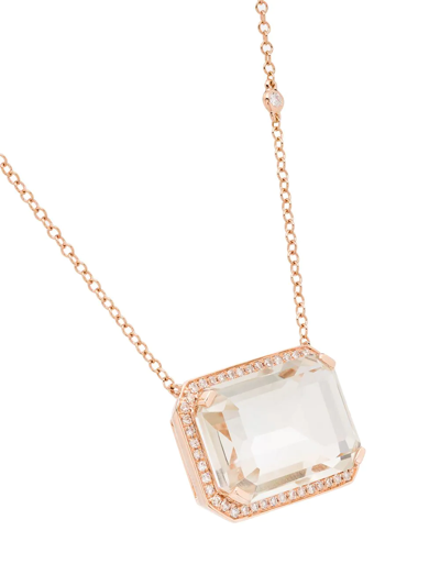 Shop Shay 18kt Rose Gold Portrait Topaz Diamond Pendant Necklace