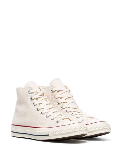 CONVERSE WHITE CHUCK TAYLOR ALL STARS 70 CANVAS HIGH TOP SNEAKERS - 白色