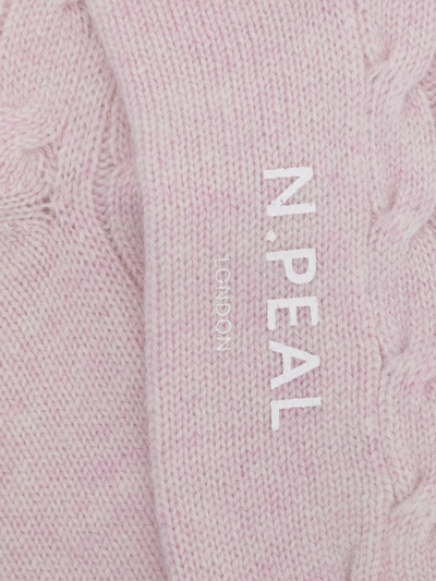 Shop N•peal Cable-knit Cashmere Socks In Pink