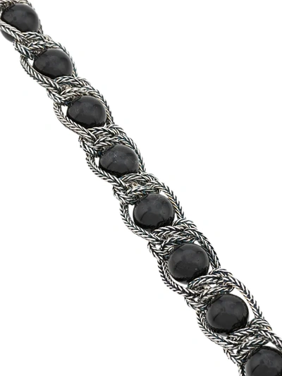 Shop Emanuele Bicocchi Beaded Chain Bracelet In Black