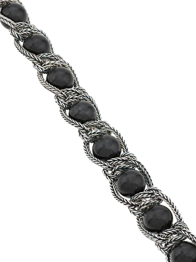 Emanuele Bicocchi Silver & Black Large Beaded Bracelet In Black