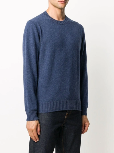 Fileria Crew Neck Cashmere Jumper In Blue