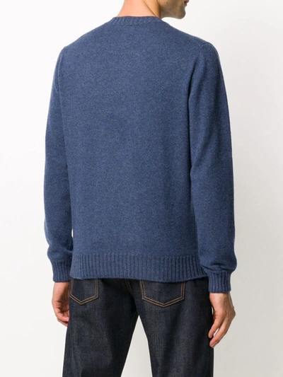 Fileria Crew Neck Cashmere Jumper In Blue