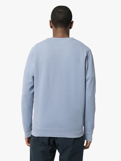 Shop Sunspel Loopback Long-sleeve Sweatshirt In Blue