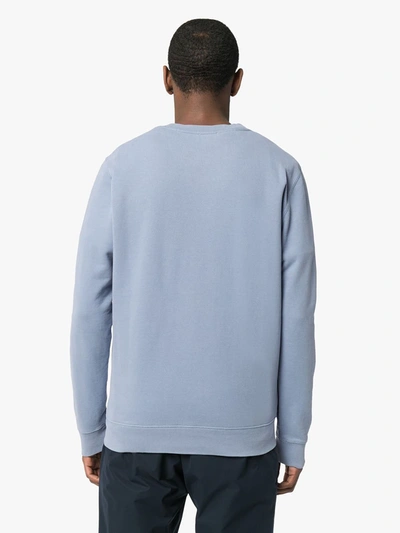 Sunspel Crew-neck Cotton-jersey Sweatshirt In Blue