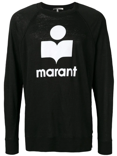 Shop Isabel Marant Logo Print Sweater In Black