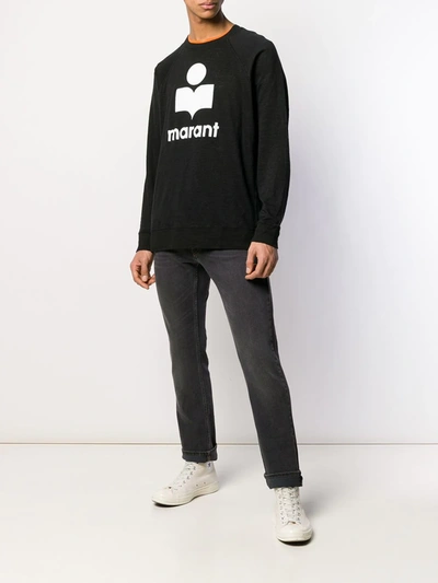Shop Isabel Marant Logo Print Sweater In Black
