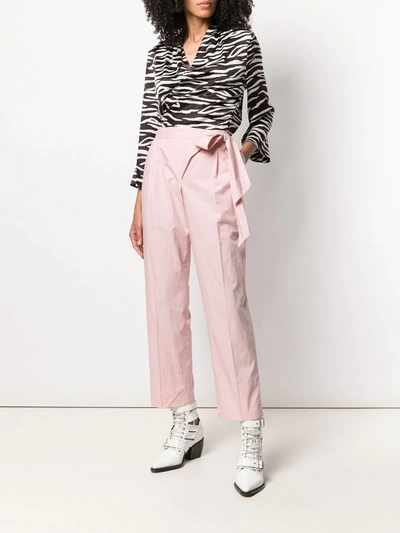 Pre-owned Moschino Vintage 2000's Tie-waist Trousers In Pink