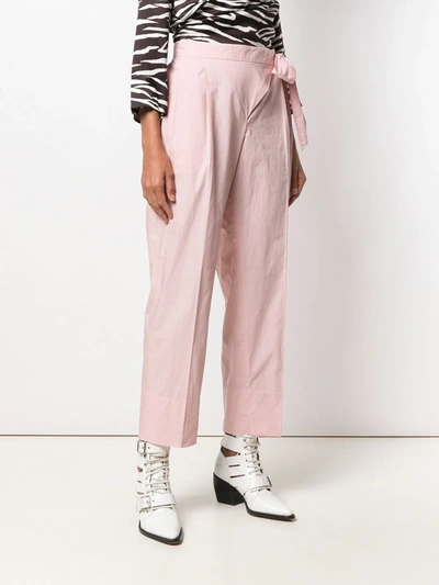 Pre-owned Moschino Vintage 2000's Tie-waist Trousers In Pink