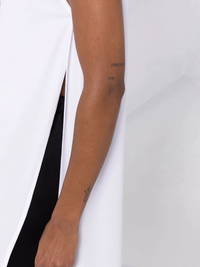 Fabiana Filippi Bow-detail V-neck Long Top In Weiss