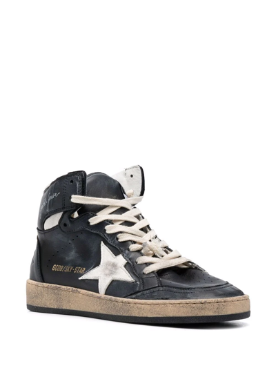 Golden Goose Logo-print High-top Suede Sneakers In Black