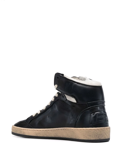 Golden Goose Logo-print High-top Suede Sneakers In Black