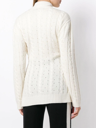 Shop Cashmere In Love Cashmere Blend Cable Knit Cardigan In White