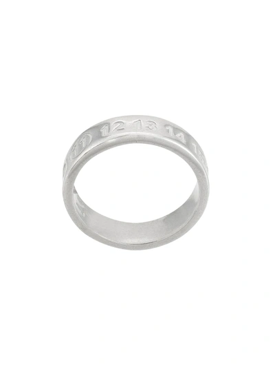 Shop Maison Margiela Logo-embossed Ring In Metallic