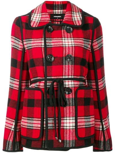 Shop Dsquared2 Madras Jacket In Red