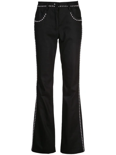 GIAMBATTISTA VALLI STUD EMBELLISHED FLARED TROUSERS - 黑色