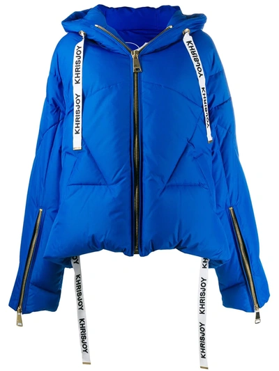 Shop Khrisjoy Hooded Padded Jacket In Blue
