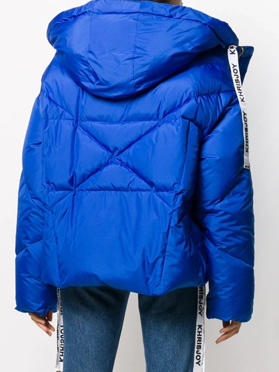 Shop Khrisjoy Hooded Padded Jacket In Blue
