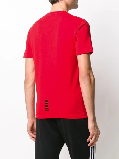 Shop Ea7 Logo Print Slim-fit T-shirt In Red