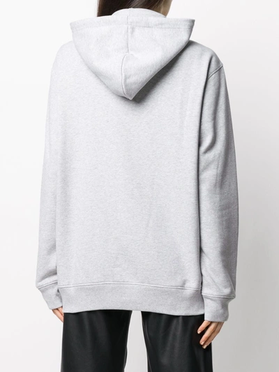 Shop Moschino Double Question Mark Hooded Sweatshirt In Grey