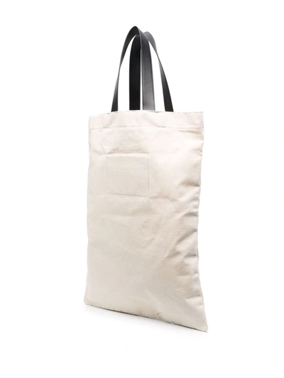 Shop Jil Sander Logo-print Tote Bag In Neutrals