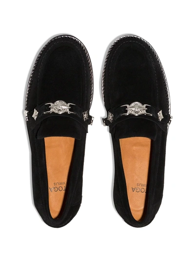 Shop Toga Virilis Buckle Strapped Loafers In Black