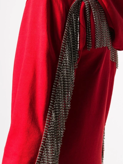Philipp Plein Zip-up Logo Print Hoodie In Red