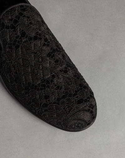 Shop Dolce & Gabbana Milano Slipper Taormina Lace On Velvet In Black