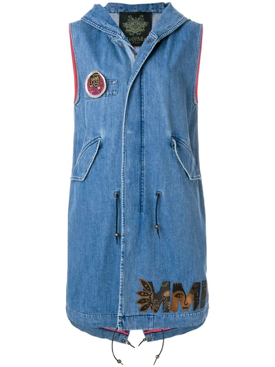 Shop Mr & Mrs Italy Sleeveless Denim Vest In Black