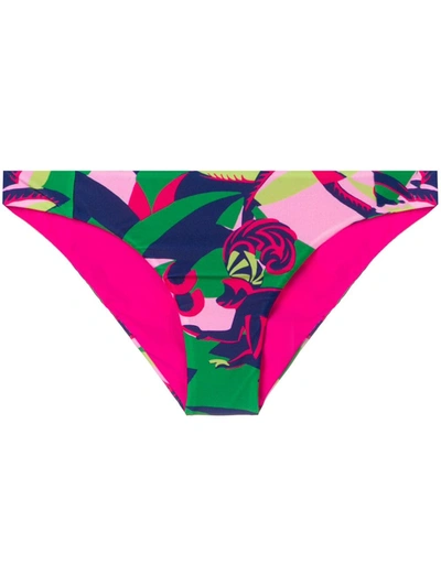 Shop La Doublej Floral Print Hip Bikini Bottoms In Pink