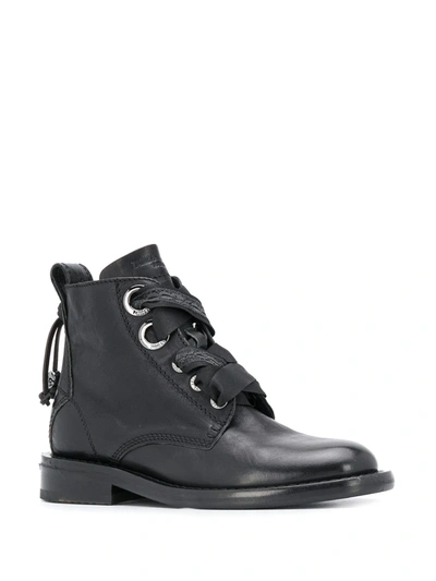 Zadig & Voltaire Lace-up 30mm Ankle Boots In Black